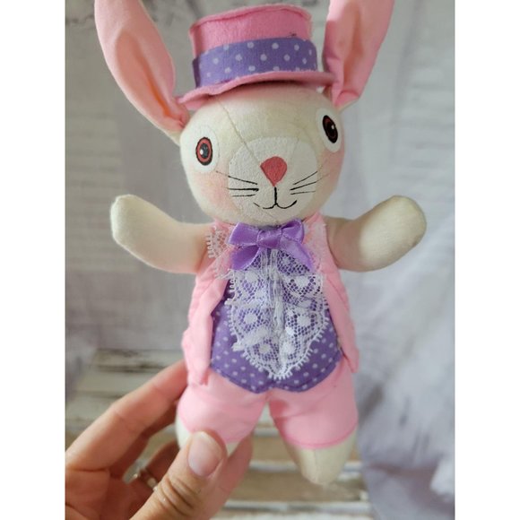 Shabby‎ chic Easter bunny rabbit tuxedo home decor - Picture 5 of 6